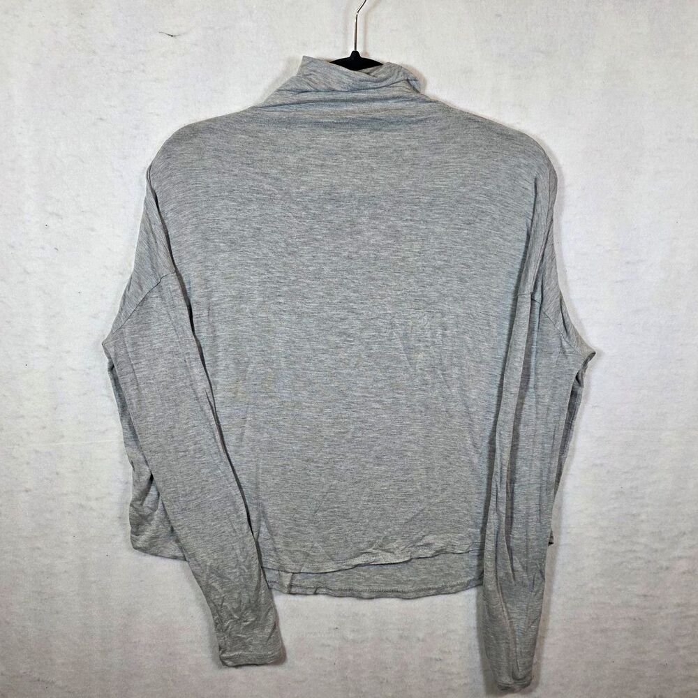 Babaton Women's XS Gray Solid Turtleneck Long Sleeve Rayon Jersey Top